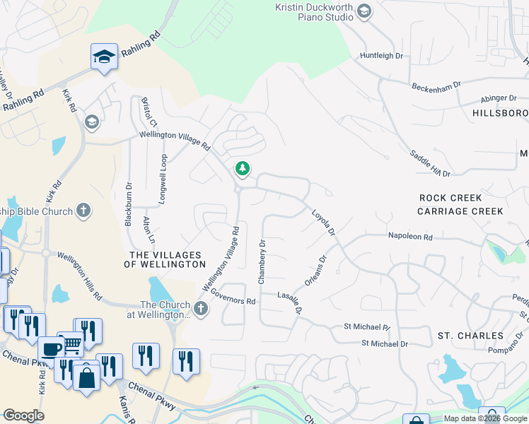 map of restaurants, bars, coffee shops, grocery stores, and more near 15101 Chambery Drive in Little Rock