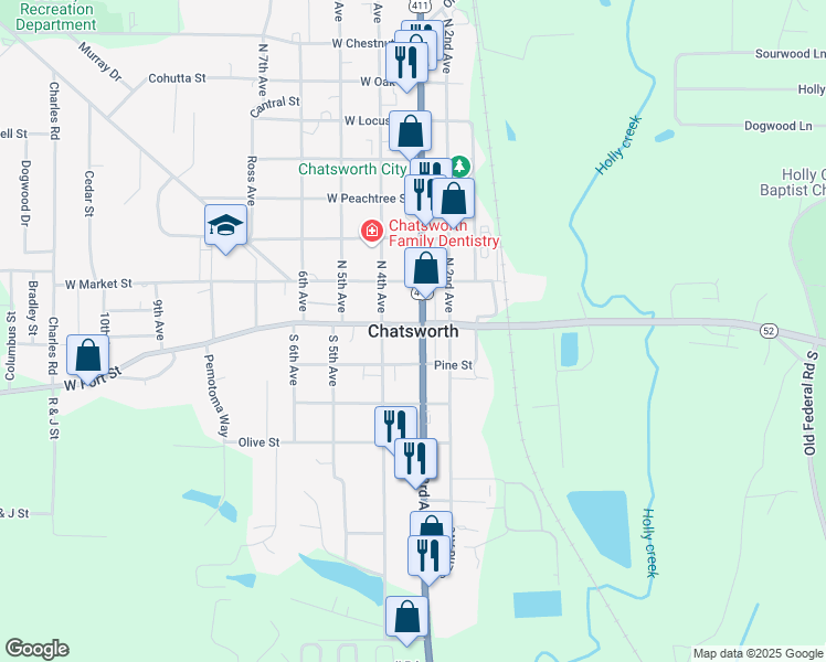 map of restaurants, bars, coffee shops, grocery stores, and more near in Chatsworth