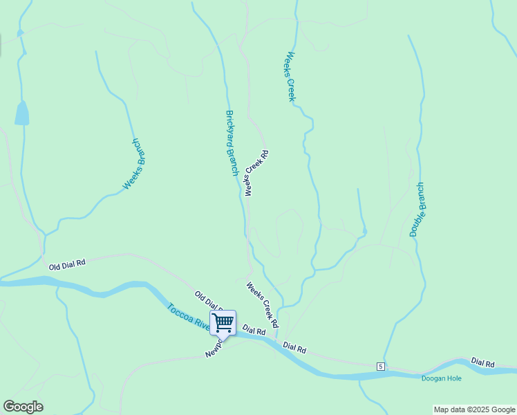 map of restaurants, bars, coffee shops, grocery stores, and more near 494 Weeks Creek Road in Blue Ridge