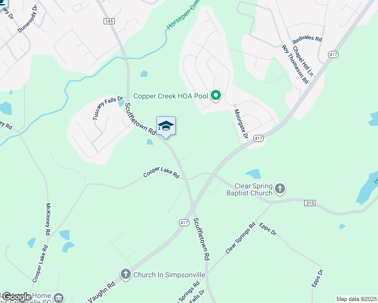 map of restaurants, bars, coffee shops, grocery stores, and more near 114 Abercrombie Lane in Simpsonville