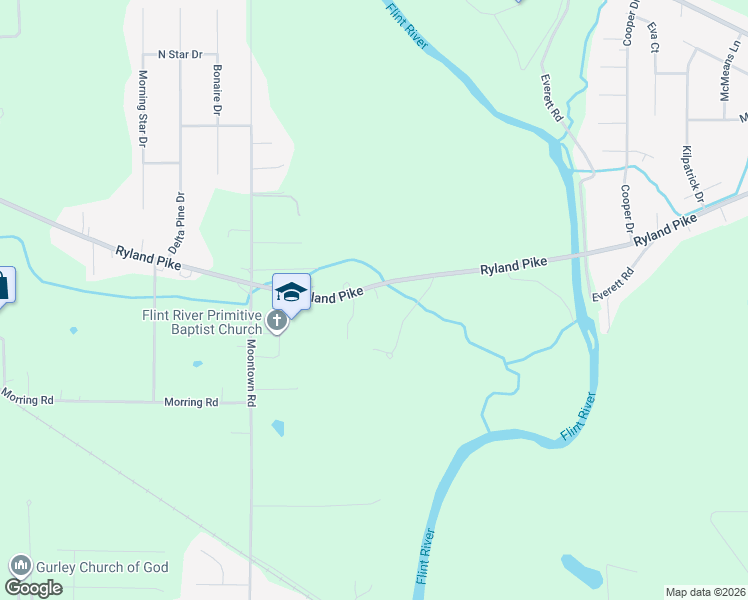 map of restaurants, bars, coffee shops, grocery stores, and more near 1072 Ryland Pike in Huntsville