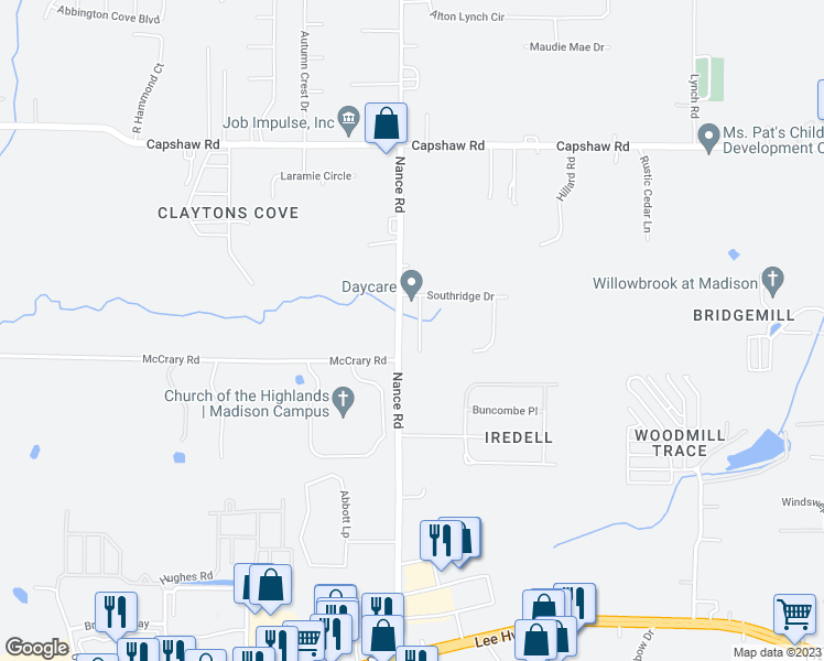 map of restaurants, bars, coffee shops, grocery stores, and more near 106 Southway Court in Madison