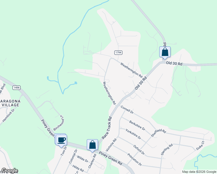 map of restaurants, bars, coffee shops, grocery stores, and more near 136 Weatherington Road in Jacksonville