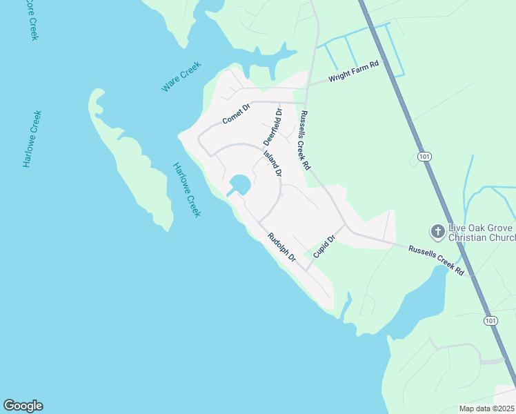 map of restaurants, bars, coffee shops, grocery stores, and more near 303 Island Drive in Beaufort