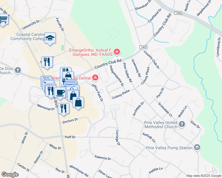 map of restaurants, bars, coffee shops, grocery stores, and more near 2016 Heritage Lane in Jacksonville