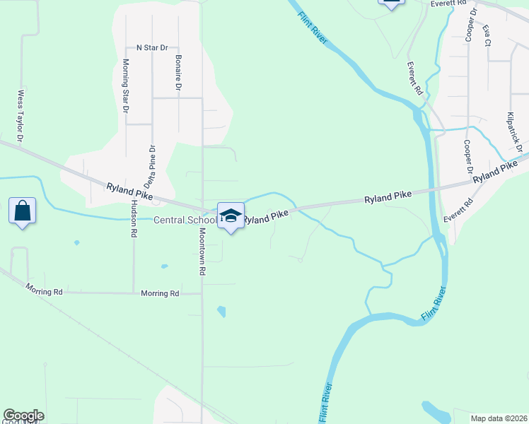 map of restaurants, bars, coffee shops, grocery stores, and more near 1055 Ryland Pike in Huntsville