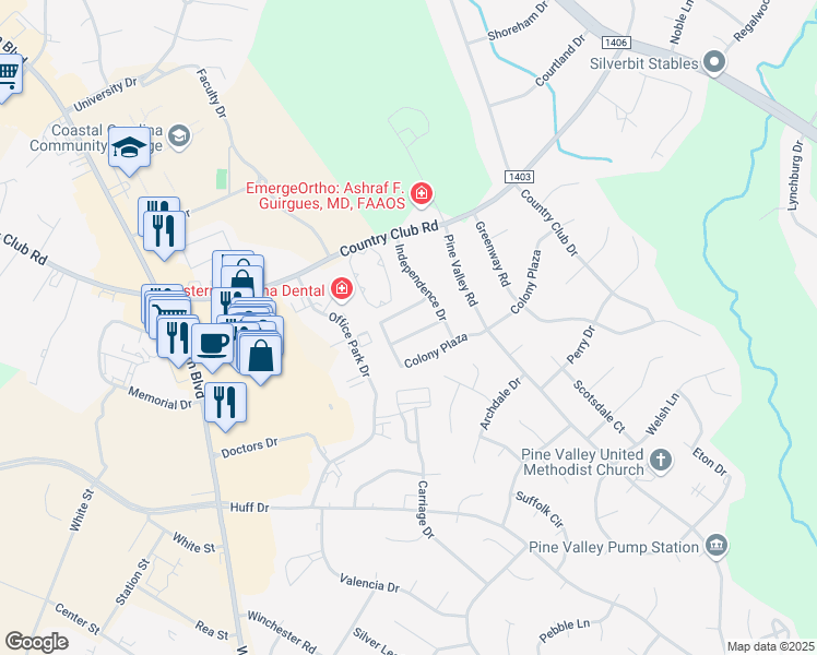 map of restaurants, bars, coffee shops, grocery stores, and more near 2012 Heritage Lane in Jacksonville