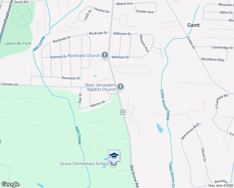 map of restaurants, bars, coffee shops, grocery stores, and more near 720 Old Grove Road in Piedmont