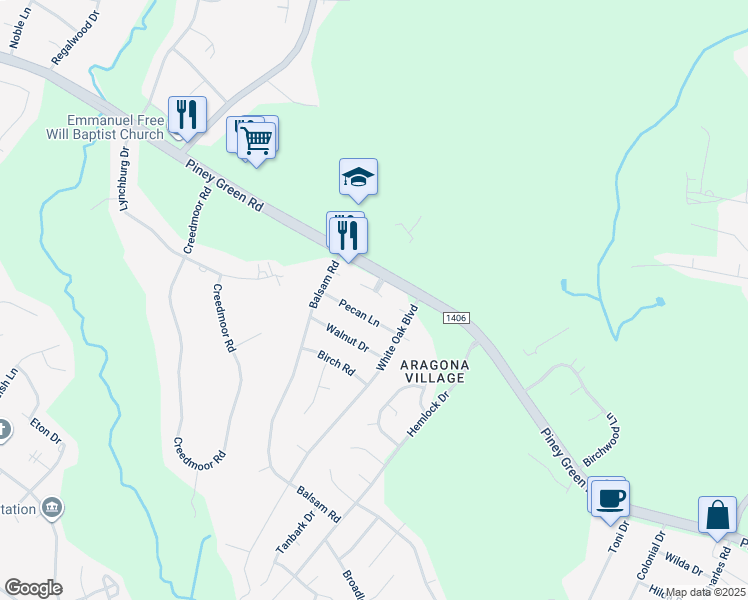 map of restaurants, bars, coffee shops, grocery stores, and more near 228 Yaupon Drive in Jacksonville