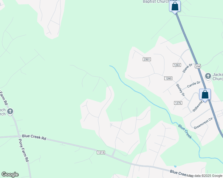 map of restaurants, bars, coffee shops, grocery stores, and more near 238 Blue Creek Farms Drive in Jacksonville