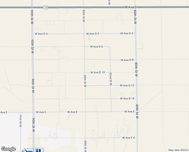 map of restaurants, bars, coffee shops, grocery stores, and more near 8320 West Avenue D 10 in Lancaster