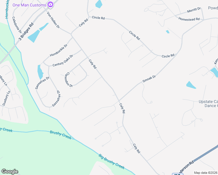 map of restaurants, bars, coffee shops, grocery stores, and more near 617 Cely Road in Easley