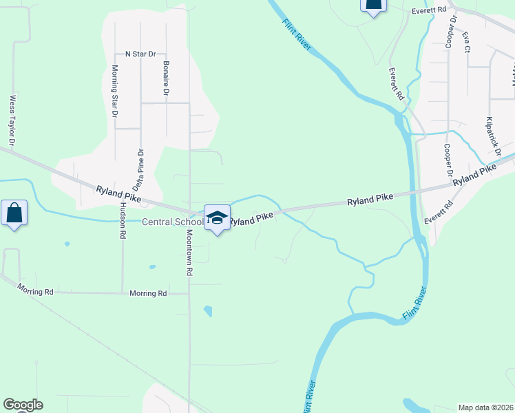 map of restaurants, bars, coffee shops, grocery stores, and more near 1055 Ryland Pike in Huntsville