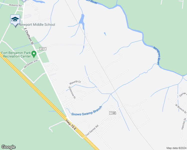 map of restaurants, bars, coffee shops, grocery stores, and more near 701 Mandolin Lane in Newport