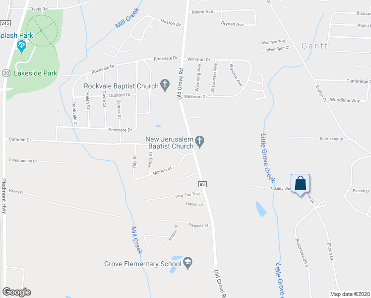 map of restaurants, bars, coffee shops, grocery stores, and more near 720 Old Grove Road in Piedmont