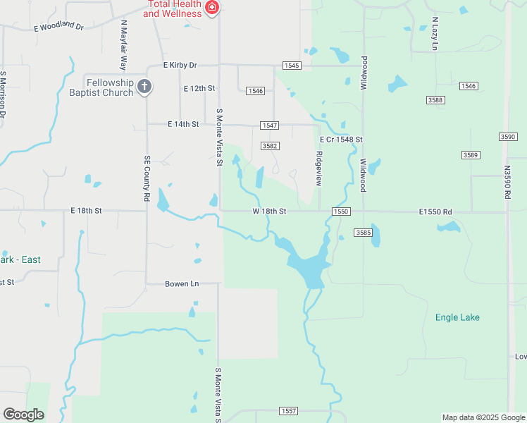 map of restaurants, bars, coffee shops, grocery stores, and more near 18th Street in Ada