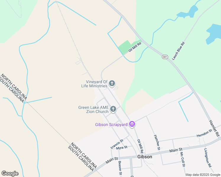 map of restaurants, bars, coffee shops, grocery stores, and more near 14241 Oil Mill Road in Gibson