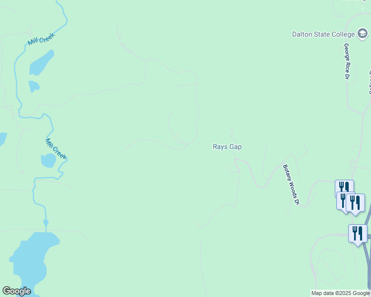map of restaurants, bars, coffee shops, grocery stores, and more near 6000 Woods Point Road in Rocky Face