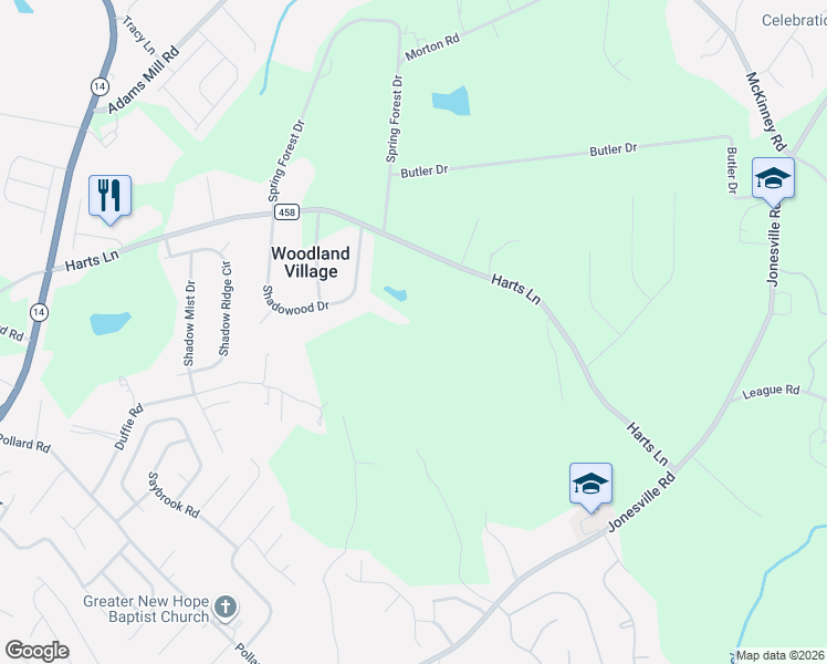 map of restaurants, bars, coffee shops, grocery stores, and more near 324 Harts Lane in Simpsonville