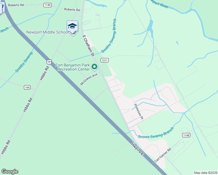 map of restaurants, bars, coffee shops, grocery stores, and more near 653 East Chatham Street in Newport