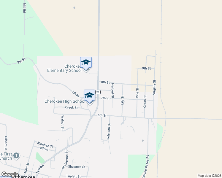 map of restaurants, bars, coffee shops, grocery stores, and more near 888-952 Herbert Street in Cherokee