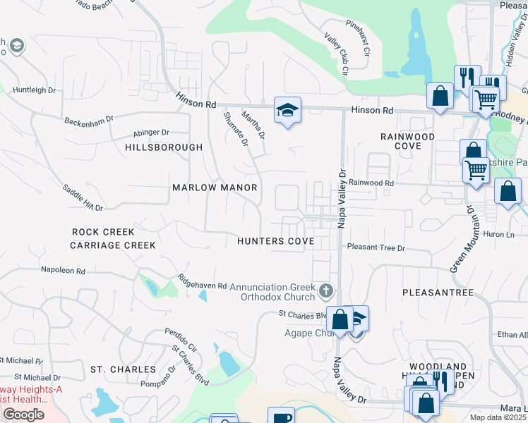 map of restaurants, bars, coffee shops, grocery stores, and more near 1310 Jennifer Drive in Little Rock