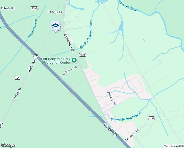 map of restaurants, bars, coffee shops, grocery stores, and more near 653 East Chatham Street in Newport
