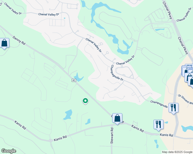 map of restaurants, bars, coffee shops, grocery stores, and more near 17 Accadia Court in Little Rock