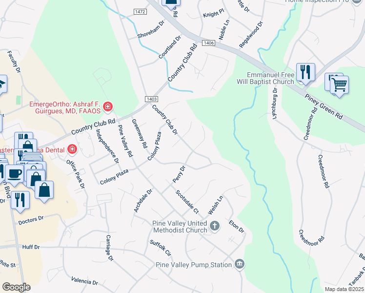 map of restaurants, bars, coffee shops, grocery stores, and more near 2210 Warrenton Way in Jacksonville