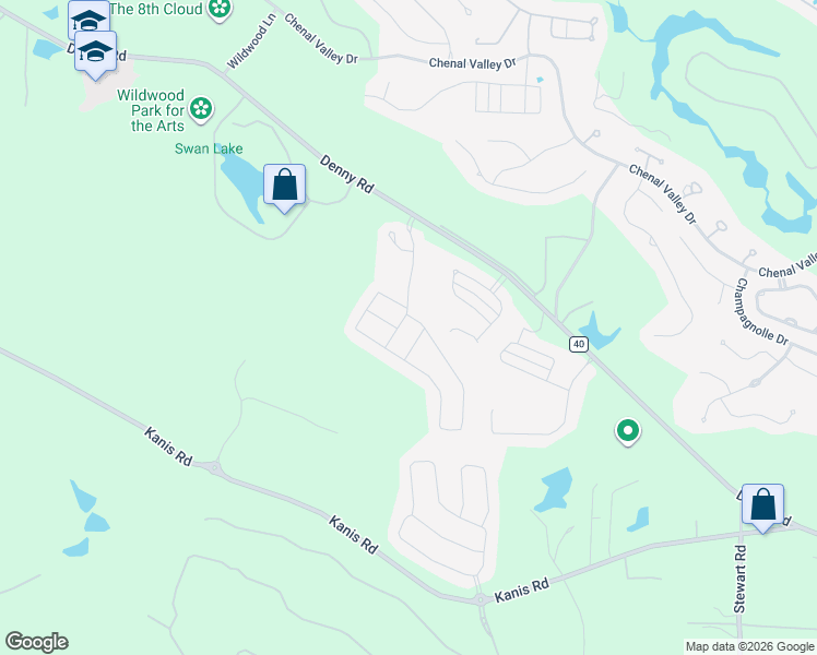 map of restaurants, bars, coffee shops, grocery stores, and more near 301 Wildcreek Boulevard in Little Rock