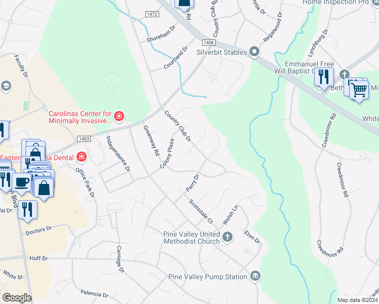 map of restaurants, bars, coffee shops, grocery stores, and more near 2210 Warrenton Way in Jacksonville