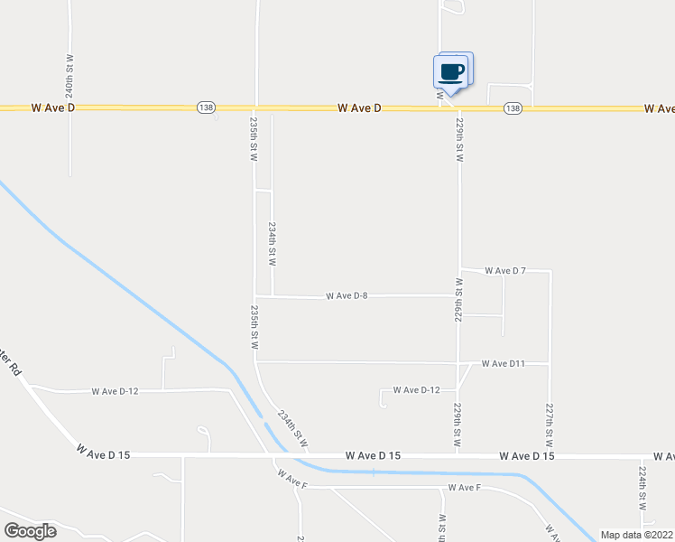 map of restaurants, bars, coffee shops, grocery stores, and more near 23295 West Avenue D-8 in Lancaster