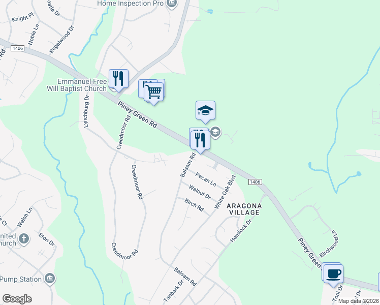 map of restaurants, bars, coffee shops, grocery stores, and more near 80 Balsam Road in Jacksonville