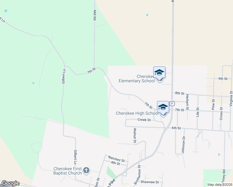 map of restaurants, bars, coffee shops, grocery stores, and more near 880-1080 Russell Street in Cherokee