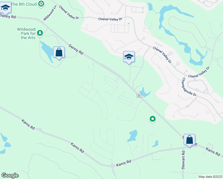 map of restaurants, bars, coffee shops, grocery stores, and more near 53 Wildwood Place Circle in Little Rock