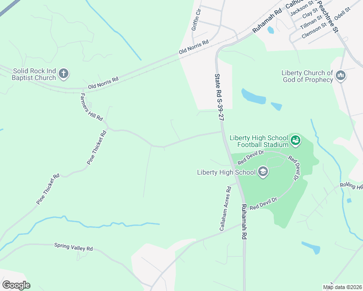 map of restaurants, bars, coffee shops, grocery stores, and more near 153 Farmers Hill Road in Liberty
