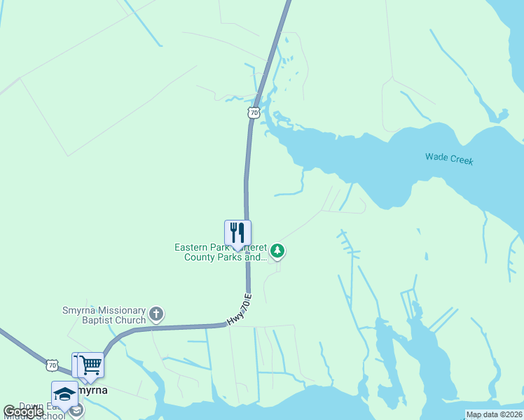 map of restaurants, bars, coffee shops, grocery stores, and more near 500 U.S. 70 in Smyrna