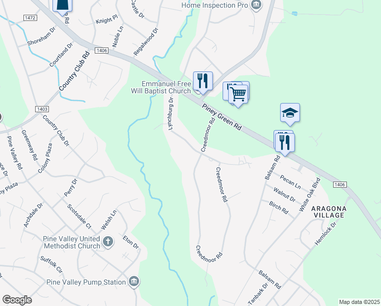 map of restaurants, bars, coffee shops, grocery stores, and more near 861 Lynchburg Drive in Jacksonville