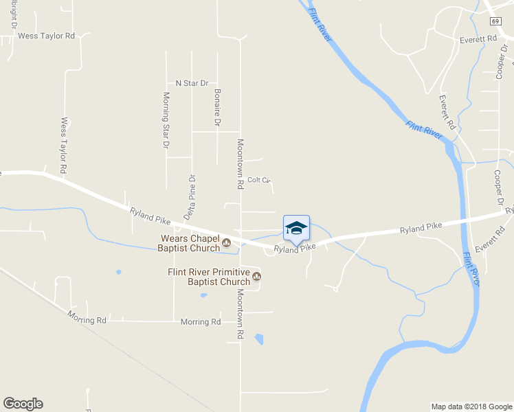 map of restaurants, bars, coffee shops, grocery stores, and more near 105 Colt Cir in Huntsville