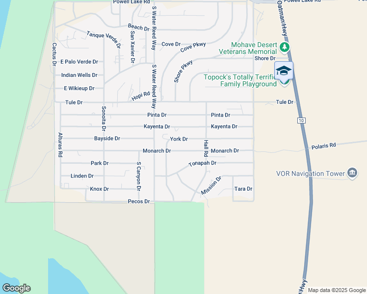 map of restaurants, bars, coffee shops, grocery stores, and more near 4809 Monarch Drive in Topock