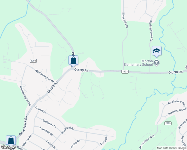 map of restaurants, bars, coffee shops, grocery stores, and more near 349 Old 30 Road in Jacksonville