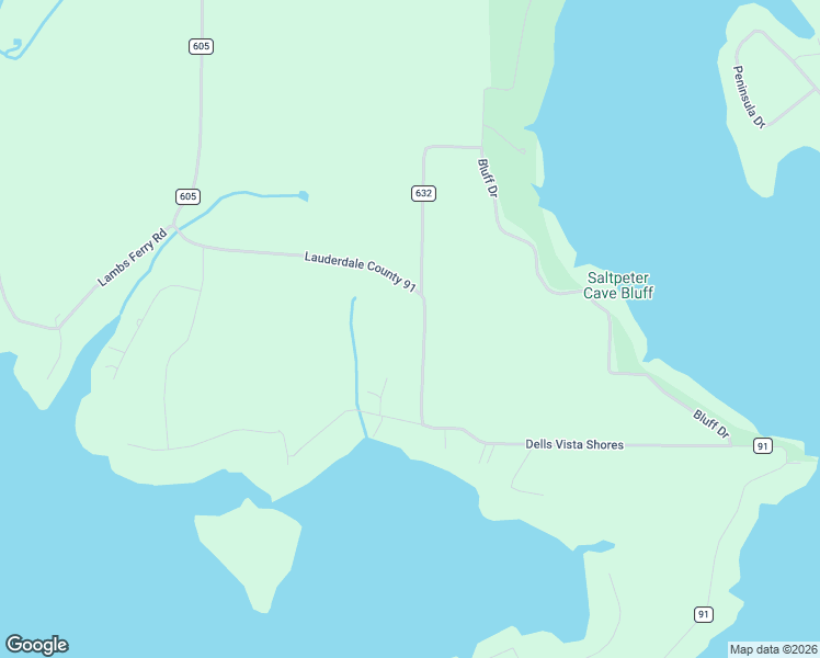 map of restaurants, bars, coffee shops, grocery stores, and more near Lauderdale County 91 in Rogersville