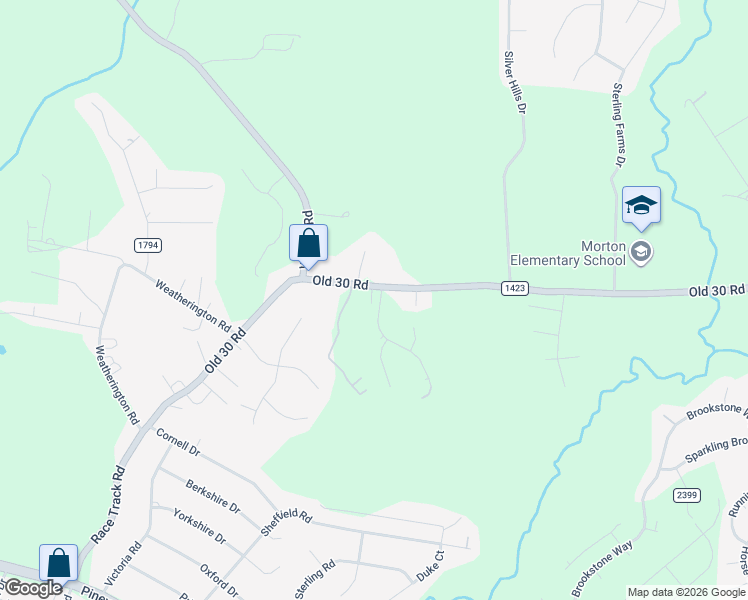 map of restaurants, bars, coffee shops, grocery stores, and more near 349 Old 30 Road in Jacksonville