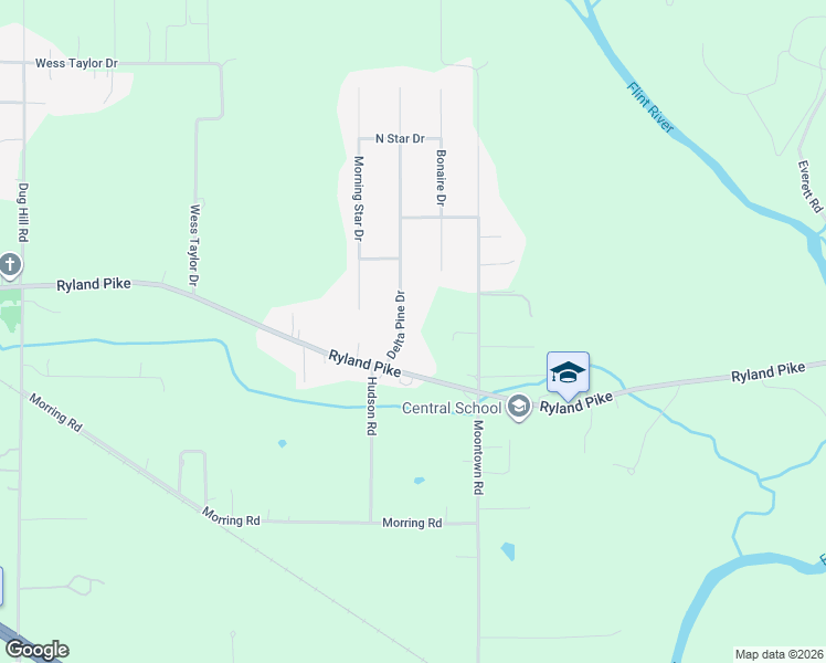 map of restaurants, bars, coffee shops, grocery stores, and more near 107 Delta Pine Drive in Huntsville