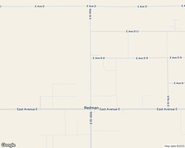 map of restaurants, bars, coffee shops, grocery stores, and more near 90th Street East in Lancaster