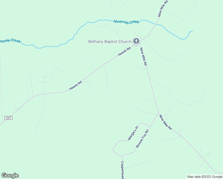 map of restaurants, bars, coffee shops, grocery stores, and more near 169 Hewitt Road in Richlands