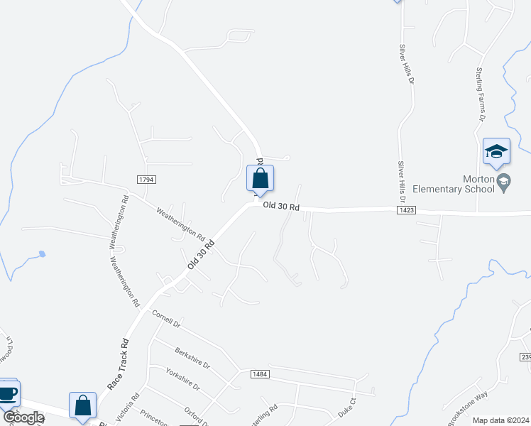 map of restaurants, bars, coffee shops, grocery stores, and more near 316 Old 30 Road in Jacksonville
