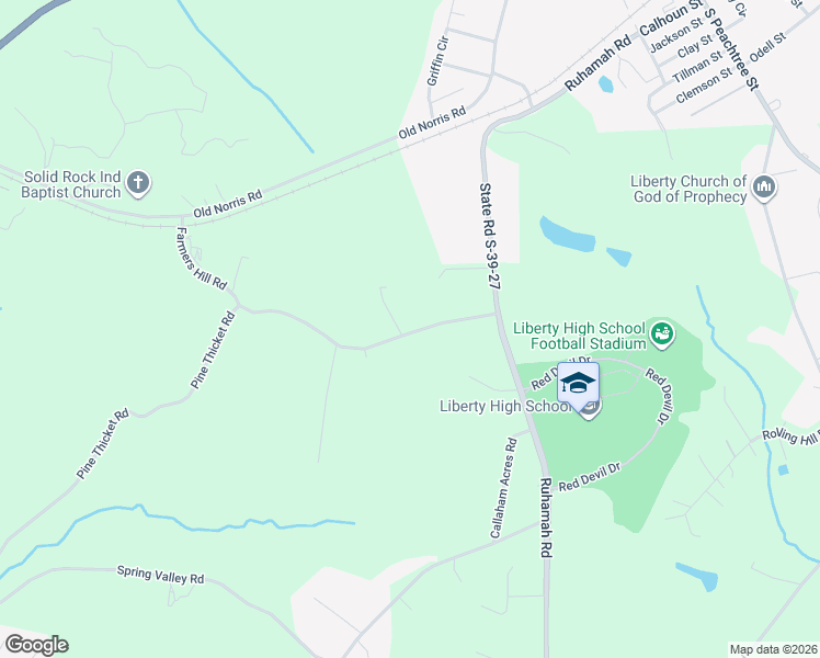map of restaurants, bars, coffee shops, grocery stores, and more near 153 Farmers Hill Road in Liberty