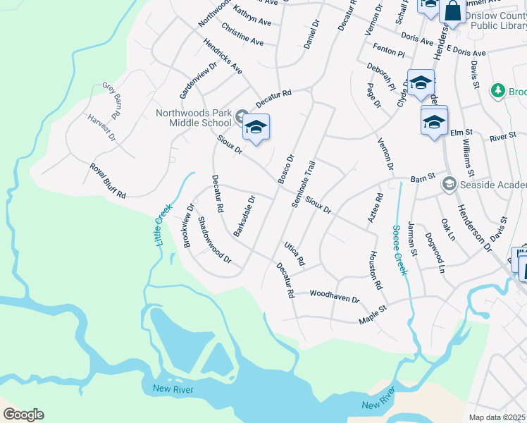 map of restaurants, bars, coffee shops, grocery stores, and more near 15 Bosco Drive in Jacksonville