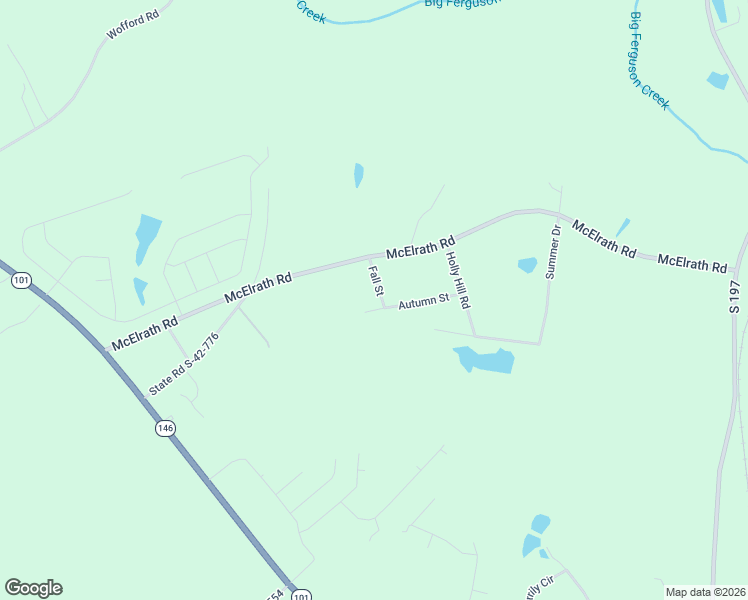 map of restaurants, bars, coffee shops, grocery stores, and more near 104 Autumn St in Woodruff